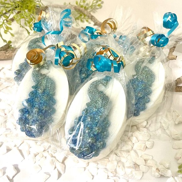 Peacock Soap ( set of 4 soaps) Decorated as show in last picture. - Picture 3 of 3